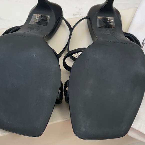 Black suede studio Cindy Sandal heels size: 8.5 - Picture 9 of 12